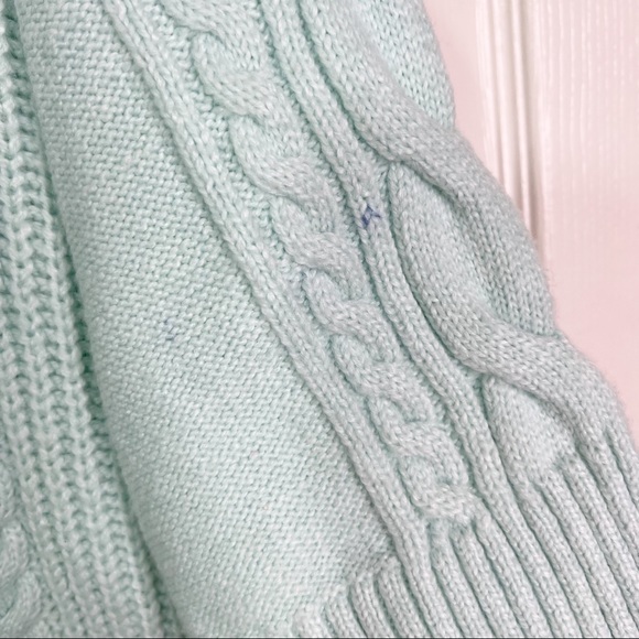 Vince Camuto Mock Neck Cable Knit 3/4 Sleeve Sweater in Sea Mist Size M - Picture 4 of 7